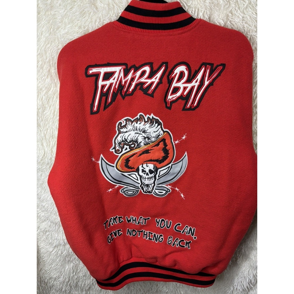 Tampa Bay Buccaneers Brand X Varsity Jacket Wool Size MEDIUM NWT - Picture 5 of 10